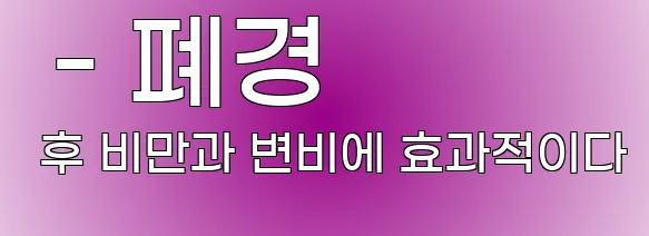  - 폐경 후 비만과 변비에 효과적이다