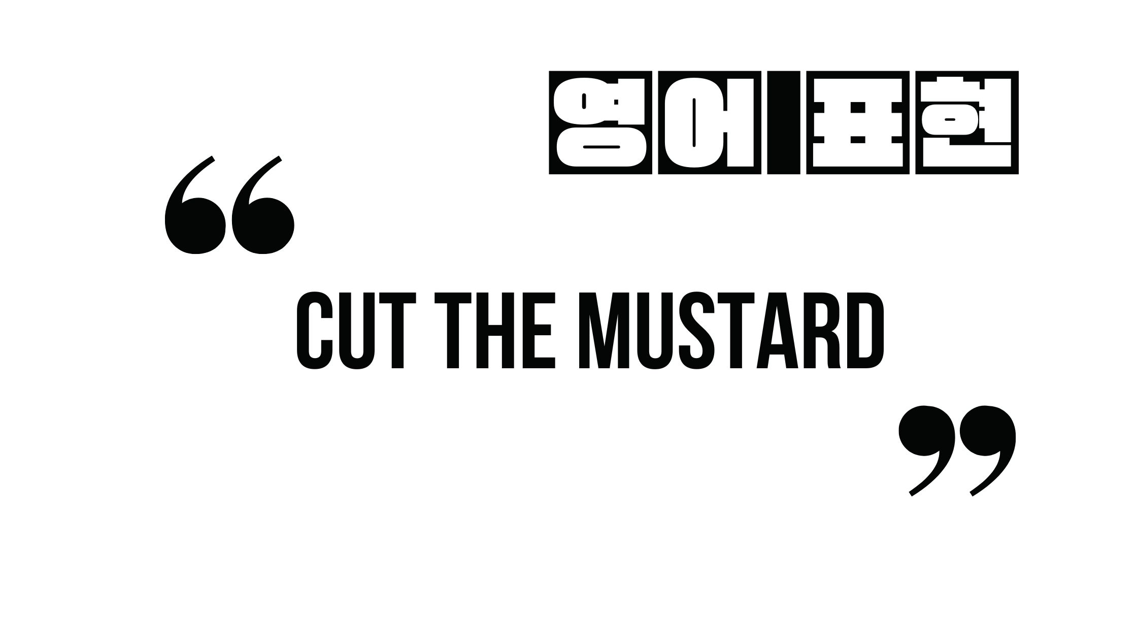 (자주 쓰는 영어 표현) cut the mustard