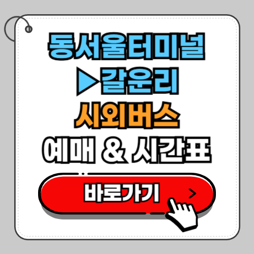 동서울터미널 갈운리 시외버스 예매 시간표 요금