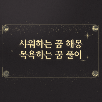  목욕하는꿈 , 샤워하는꿈 ,머리감는꿈 해몽풀이 정리