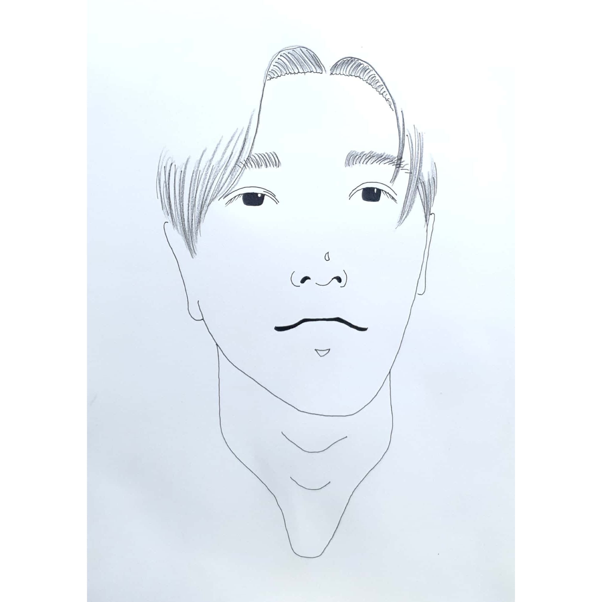  멍한 표정을 한 자화상