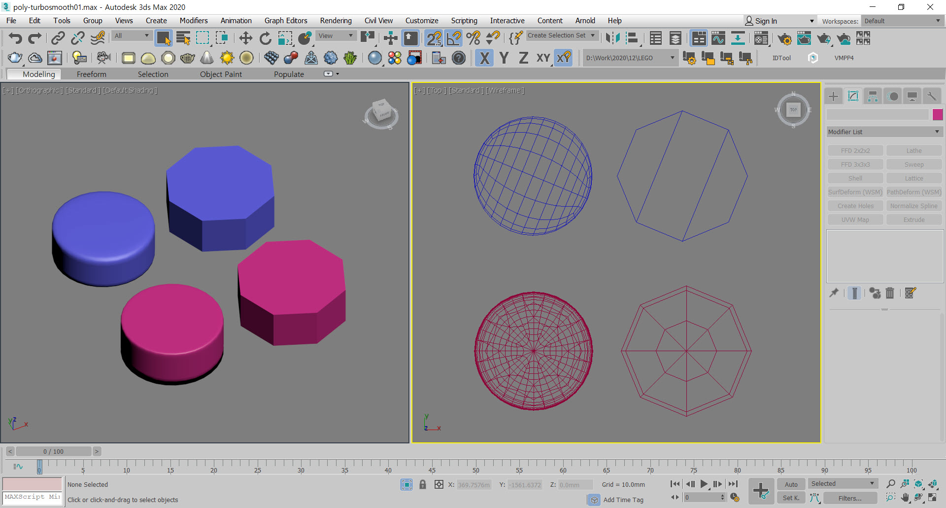  3dmax - 폴리곤 모델링과 터보스무스 관계 Polygon - TurboSmooth