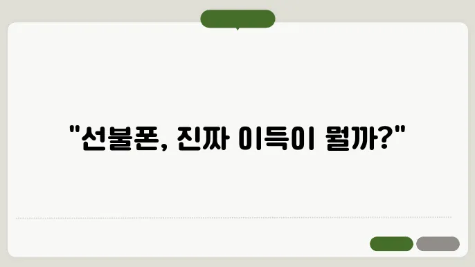 선불폰 뜻 장단점