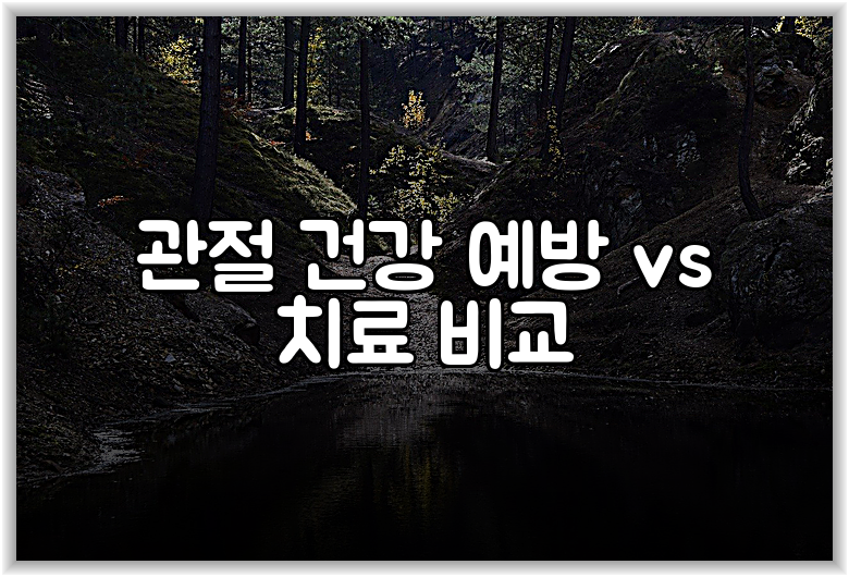 관절 건강 예방 vs 치료 비교