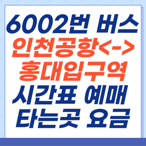 6002번-공항버스-인천공항-홍대입구역-시간표-예매-타는곳