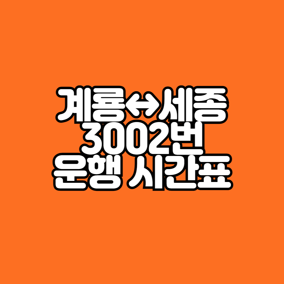 계룡에서 세종시외버스터미널 가는 방법 3002번 운행 시간표