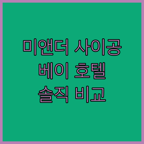 미앤더 사이공 vs 베이 호텔 호치민