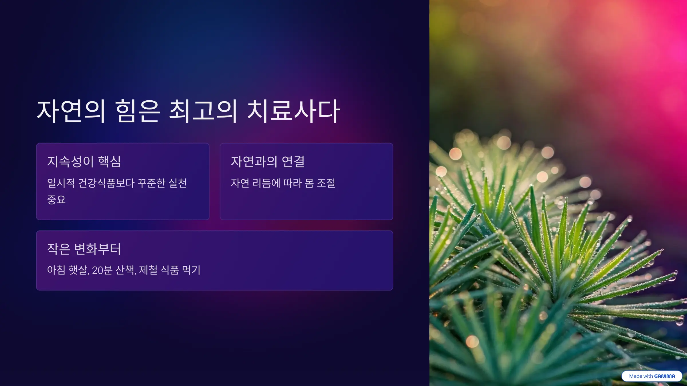 자연의 힘은 최고의 치료사다