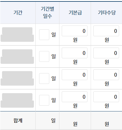 고용노동부-계산기-퇴직금