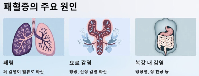 패혈증의 주요 원인 ppt 이미지
