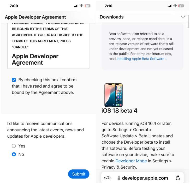 아이폰 iOS 18 업데이트 베타