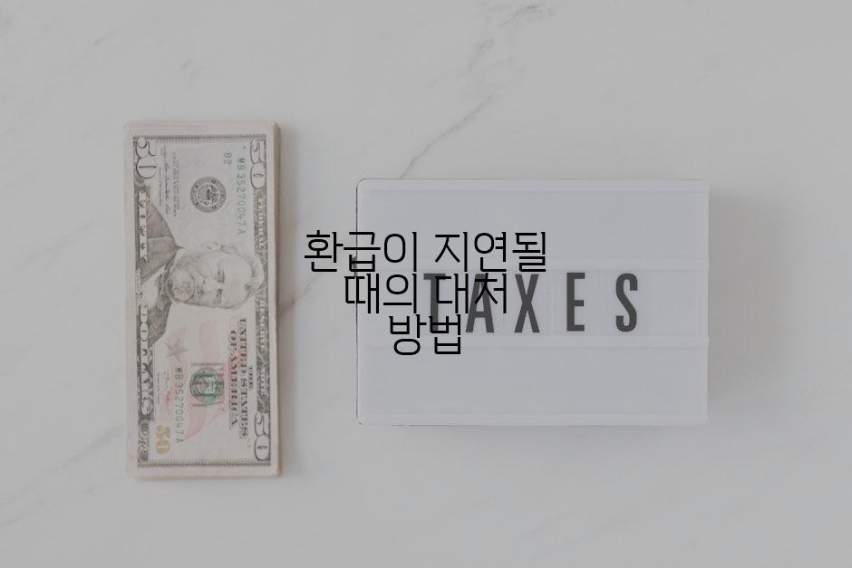 환급이 지연될 때의 대처 방법