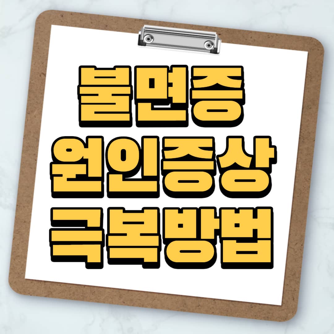 불면증 원인 증상 극복방법