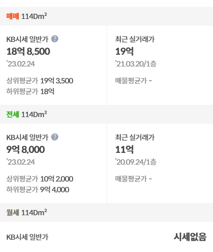 kb시세 조회