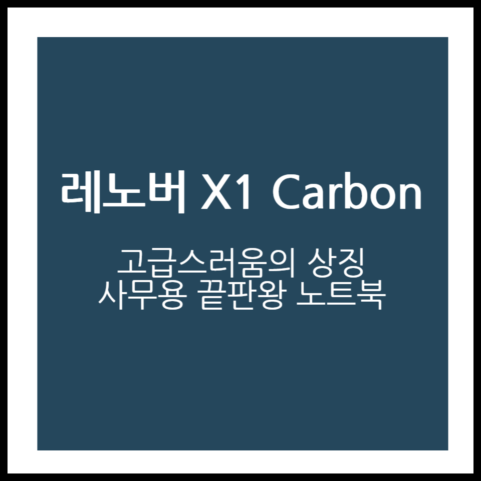 고급스러움의 상징 사무용 노트북 끝판왕 레노버 X1 Carbon