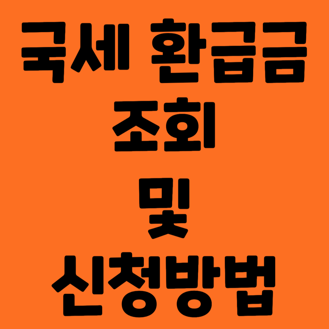 국세 환급금 조회방법