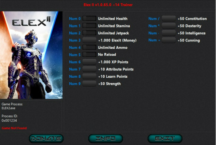  [트레이너] 한글판 일렉스2 영문판 Elex II v1.0.65.0 Plus 14 Trainer