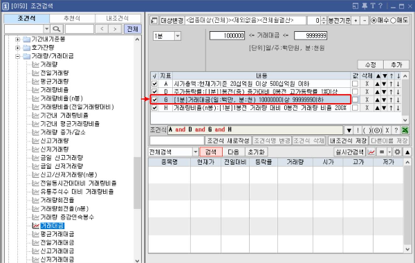 조건검색 거래대금