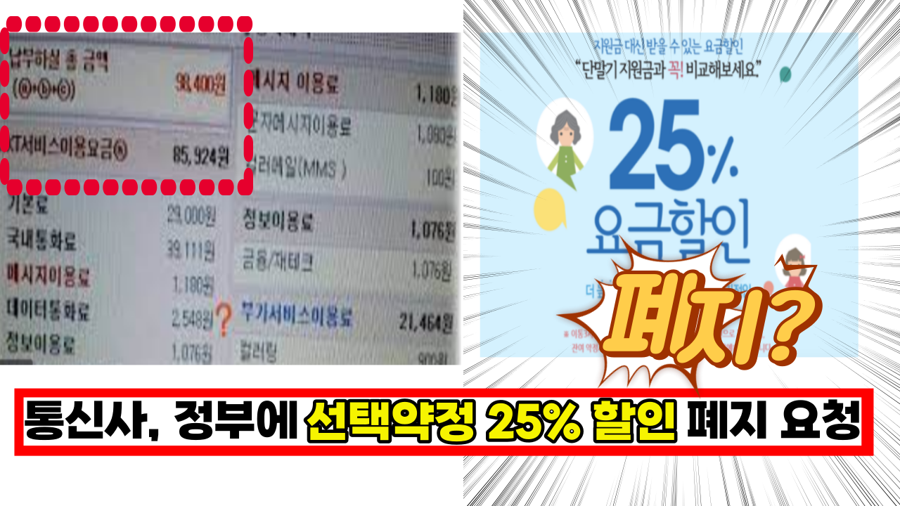  '이건 말도 안된다' 통신사, 윤당선인에게 선택약정 25% 할인을 폐지 해달라 요청