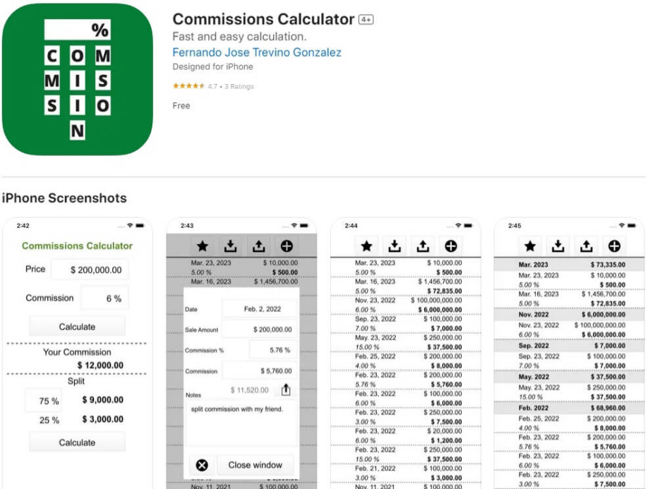 Commissions Calculator