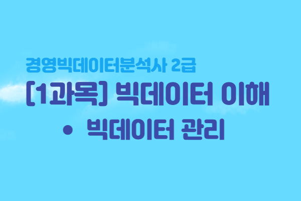  [경영빅데이터분석사 2급] 1과목 빅데이터 이해 - 빅데이터 관리