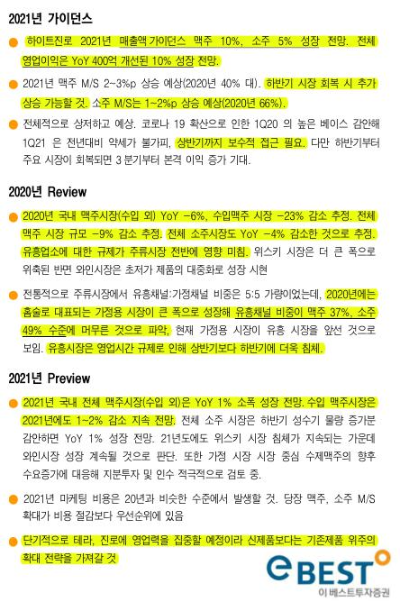  하이트진로 주가는 상저하고로 될 것인가