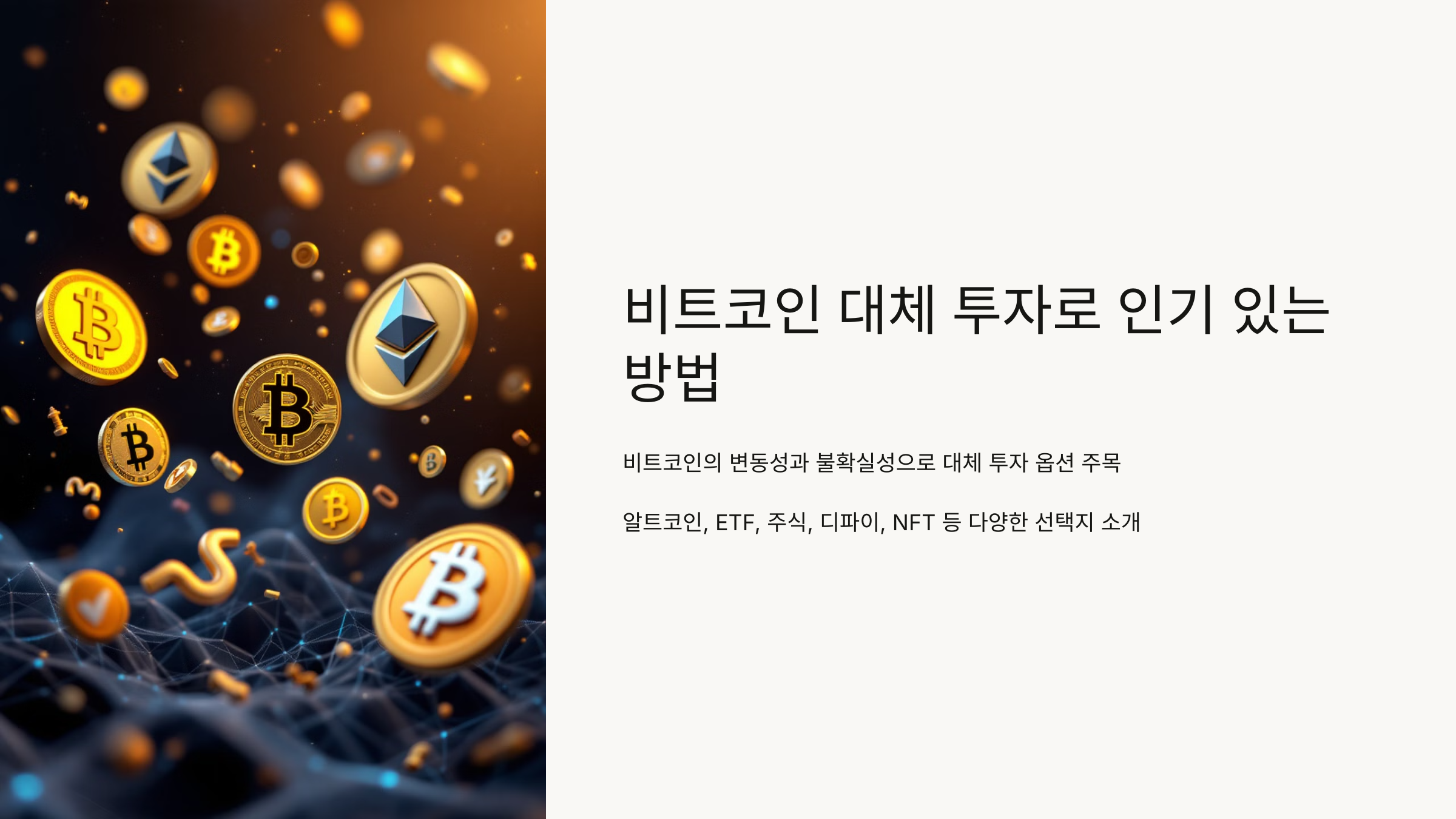 비트코인 대체 투자로 인기 있는 방법