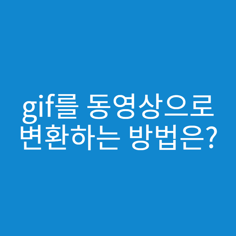  Gif 동영상 변환하는 방법