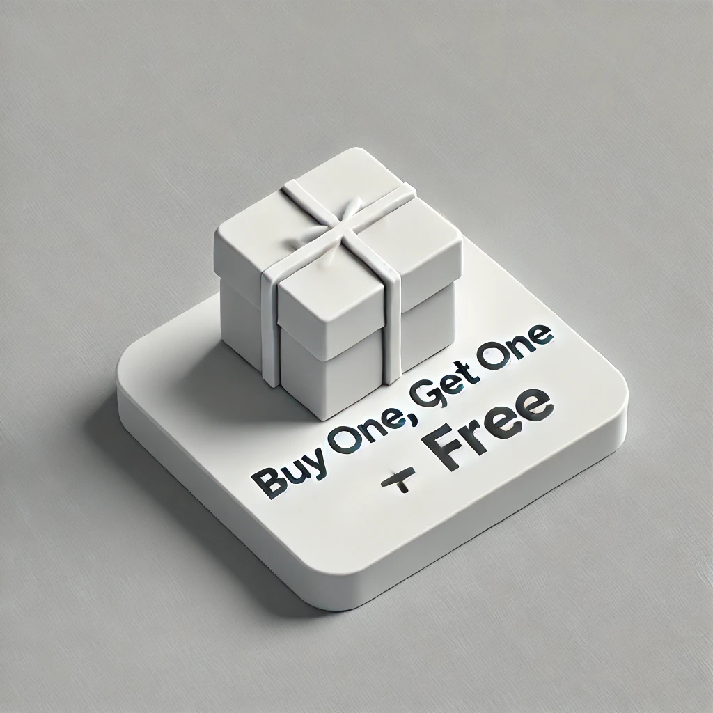 BOGO(Buy One, Get One) 프로모션을 상징적으로 표현한 이미지