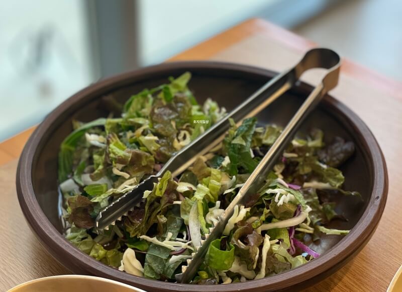 아산 온양온천 떡갈비 맛집 쌍교숯불갈비 쌈 샐러드