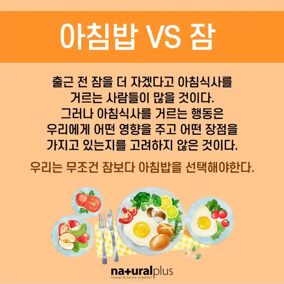 아침밥을 꼭 먹어야 합니다.