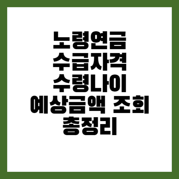 노령연금 수급자격 만 65세부터