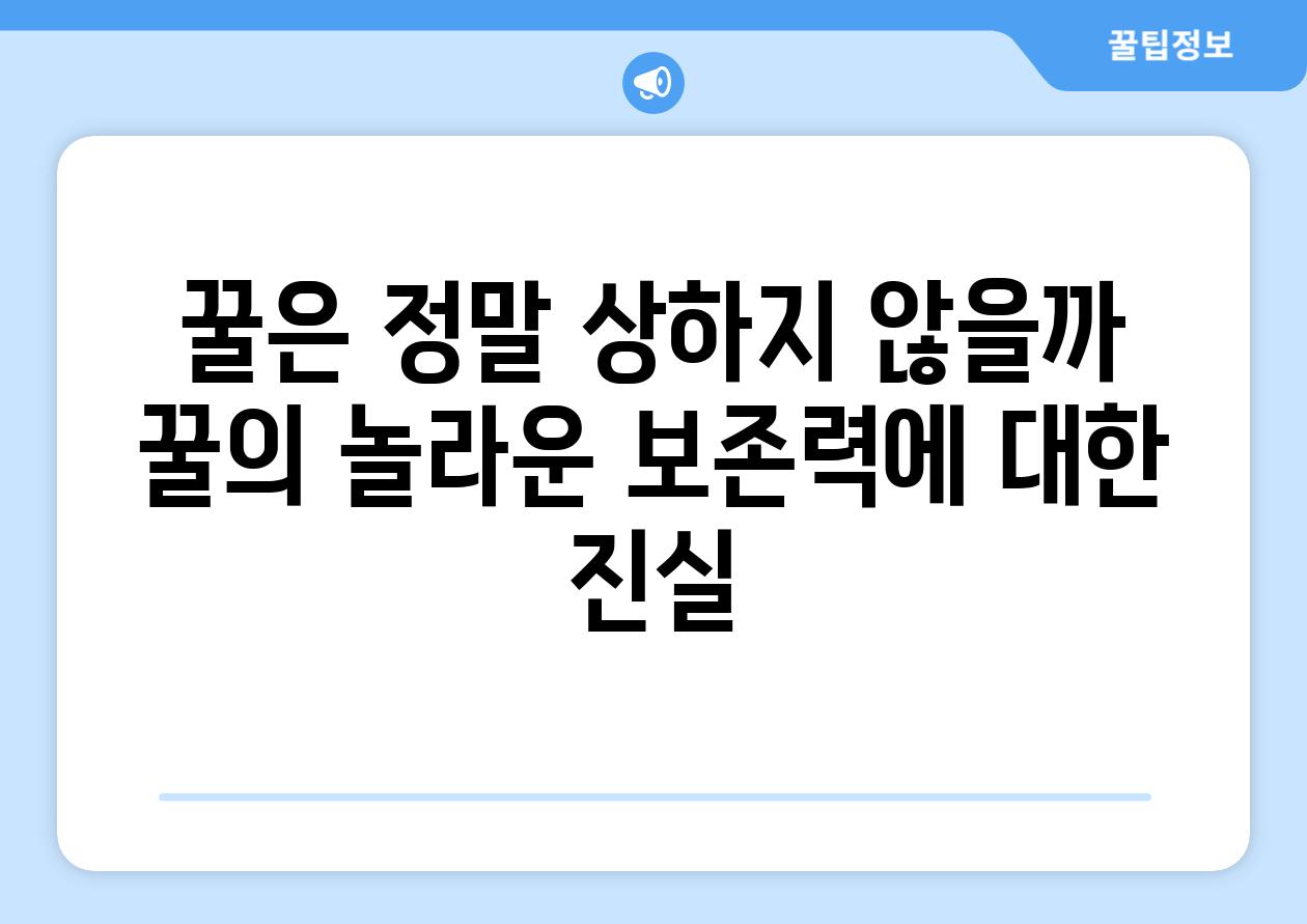 꿀은 정말 상하지 않을까 꿀의 놀라운 보존력에 대한 진실