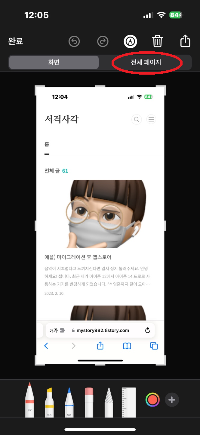 전체 페이지 캡처 방법 3