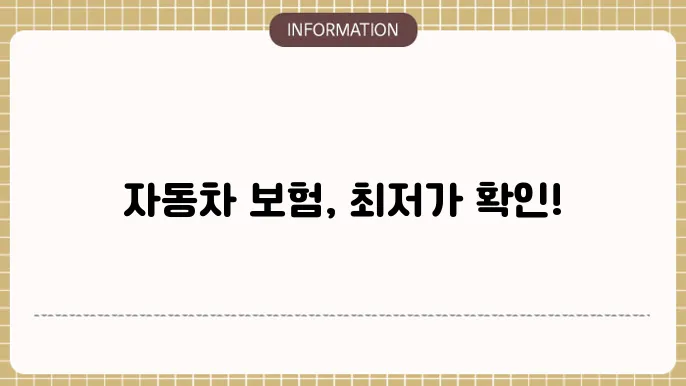 자동차보험 비교를 통한 요금 테이블