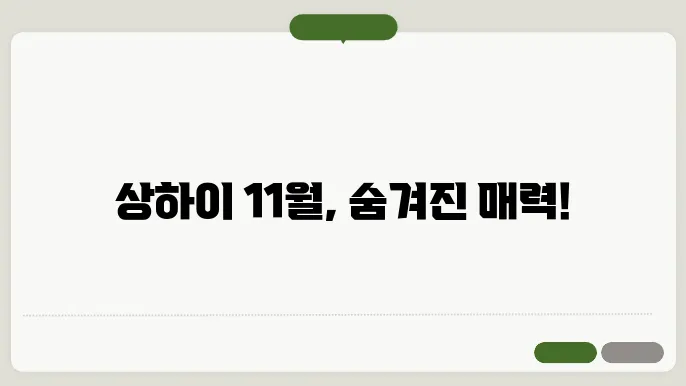 상하이 11월 날씨