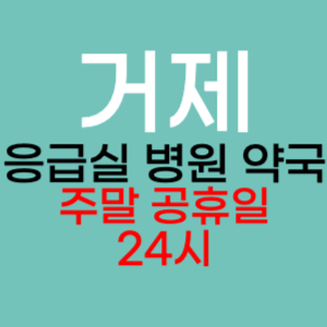 거제시 거제도 주말 공휴일 약국 병원 응급실 찾기 토요일 일요일 야간진료 24시 심야 열린약국 영업시간 진료시간