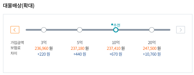 자동차보험 대물배상 선택 사진