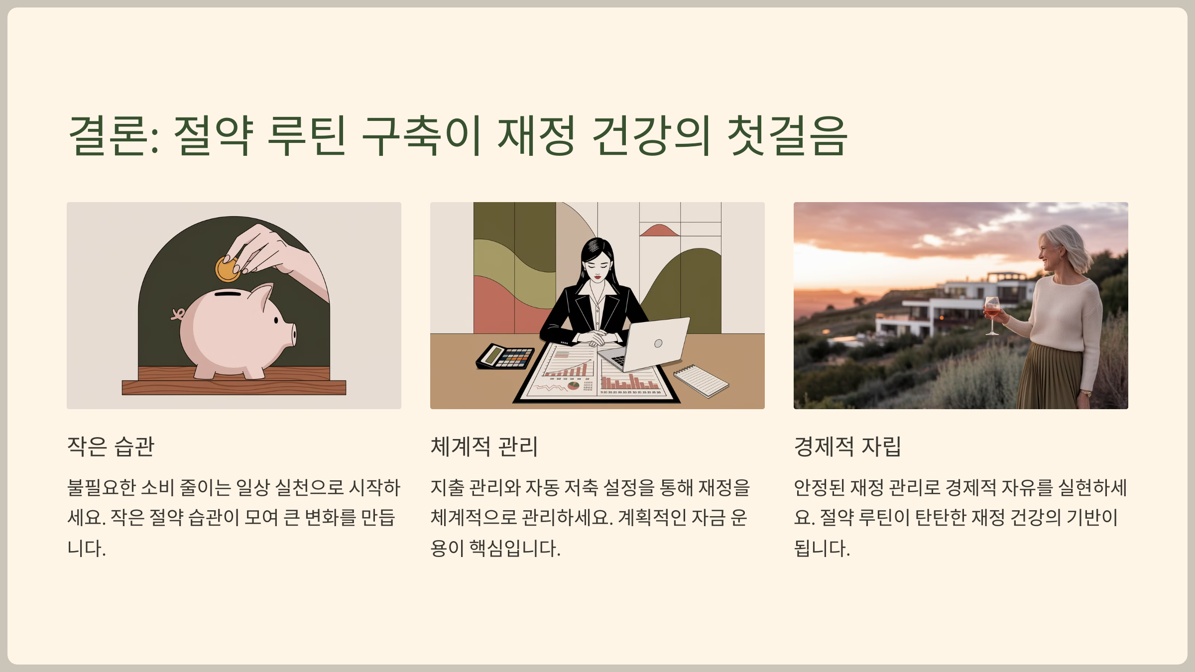 절약 루틴 구축이 재정 건강의 첫걸음