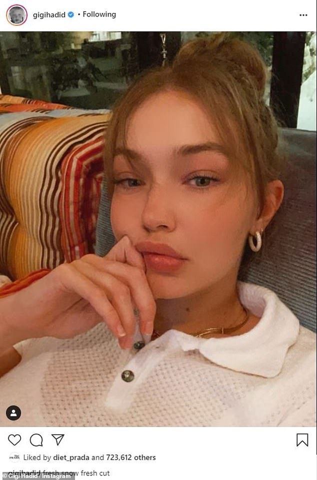  지지 하디드 (gigi Hadid) 가 뉴욕에서 새로운 헤어스타일을 선보이며 무결점 셀카~ 지지하디드의 유모차정보