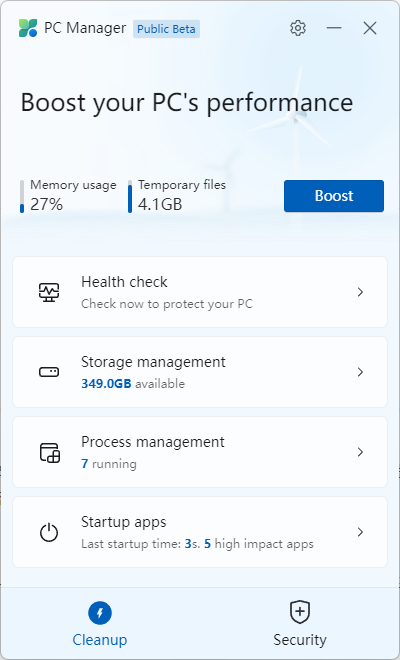 Microsoft PC Manager Boost 