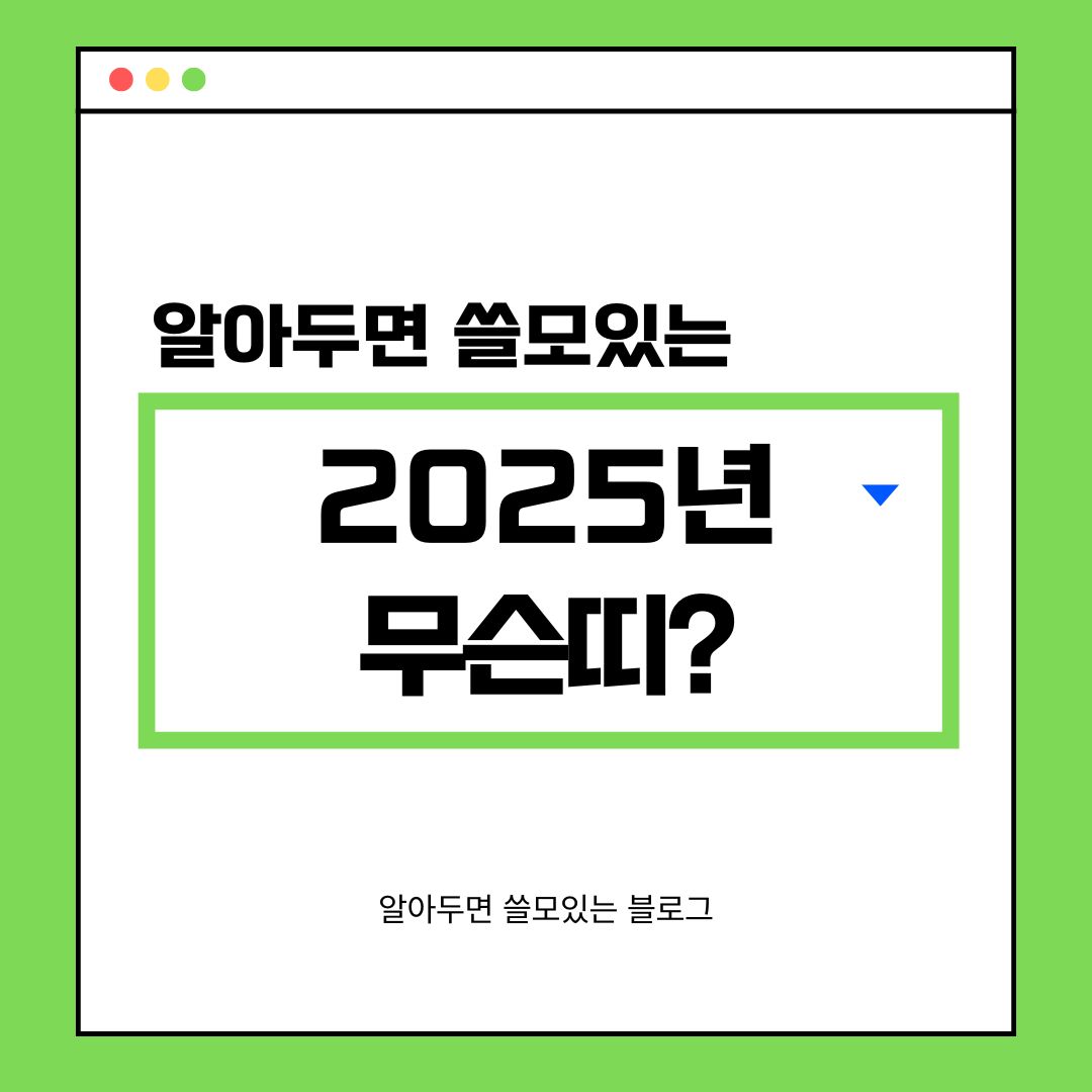 2025년 무슨띠 무슨해 삼재띠 대박띠