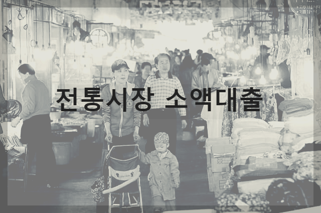  서민금융진흥원 전통시장 소액대출 : 영세상인의 운영자금 목적으로 만들어진 소액대출사업