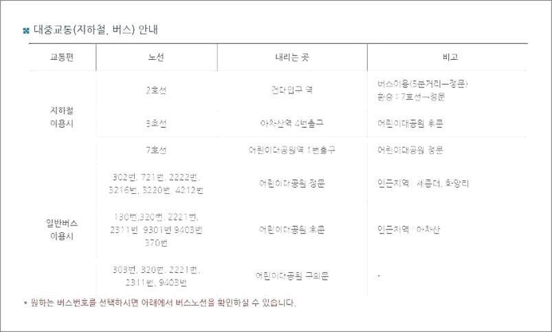 어린이대공원 주차장