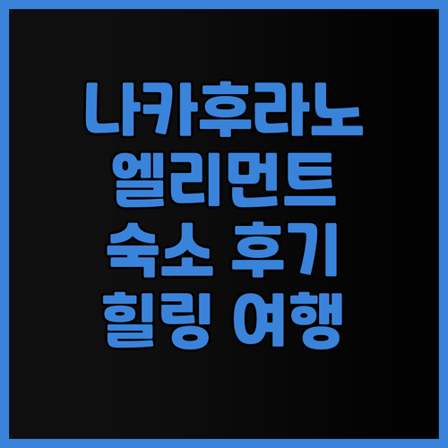 엘리먼트 나카후라노 숙박 후기 조용하