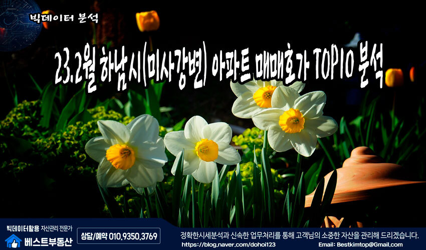  23.2월 하남시(미사강변) 아파트 매매호가 TOP10 분석 !!!