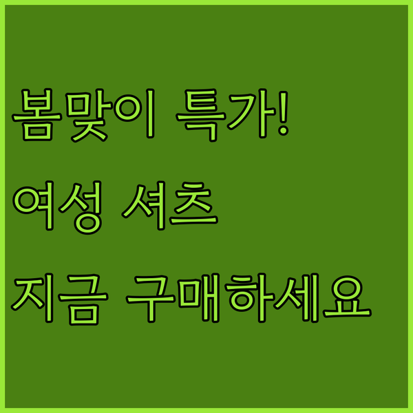 여성 체크 셔츠 특가! 봄 스타일 완