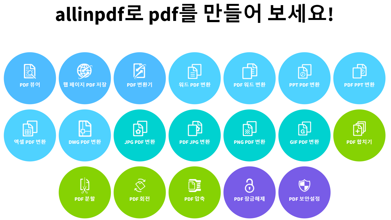  온라인 PDF파일변환 사이트 소개 allinpdf.com