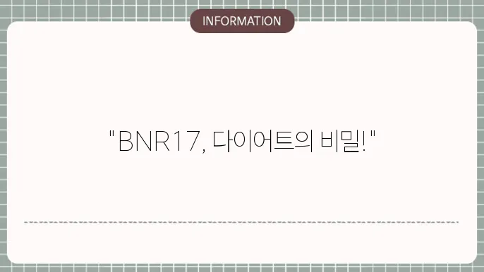 다이어트 유산균 bnr17
