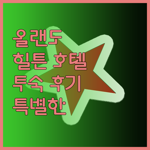 올랜도 힐튼 호텔 투숙 후기 이곳에서